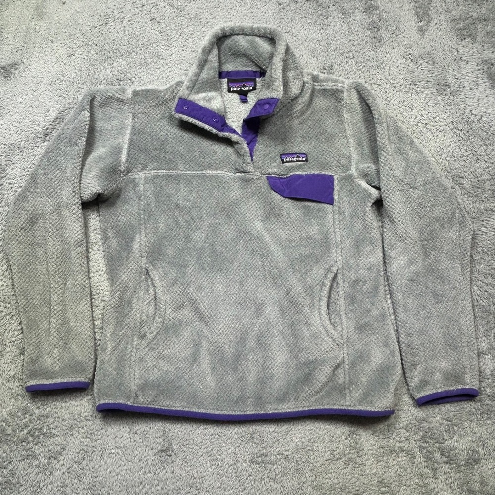 Patagonia Re-Tool Snap-T Pullover Women's M Gray Polartec Fleece Thermal Pro